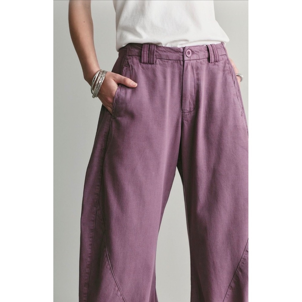 Spotlight Washed Barrel Chino Trousers NWOT Italian plum - Picture 2 of 3